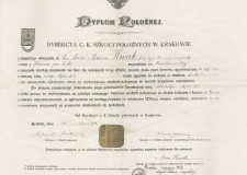 Powiększ zdjęcie Dyplom Anny Kurek z Cesarsko-Królewskiej Szkoły Położnych w Krakowie z 1912 roku (ze zbiorów Sławomira Kurka)