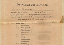 Powiększ zdjęcie Świadectwo gimnazjalne z podpisem Stanisława Gabryela jako wychowawcy klasy