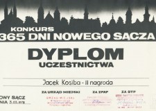 Powiększ zdjęcie Konkurs 3 Dni Nowego Sącza — II nagroda dla Jacka Kosiby; 1978 rok